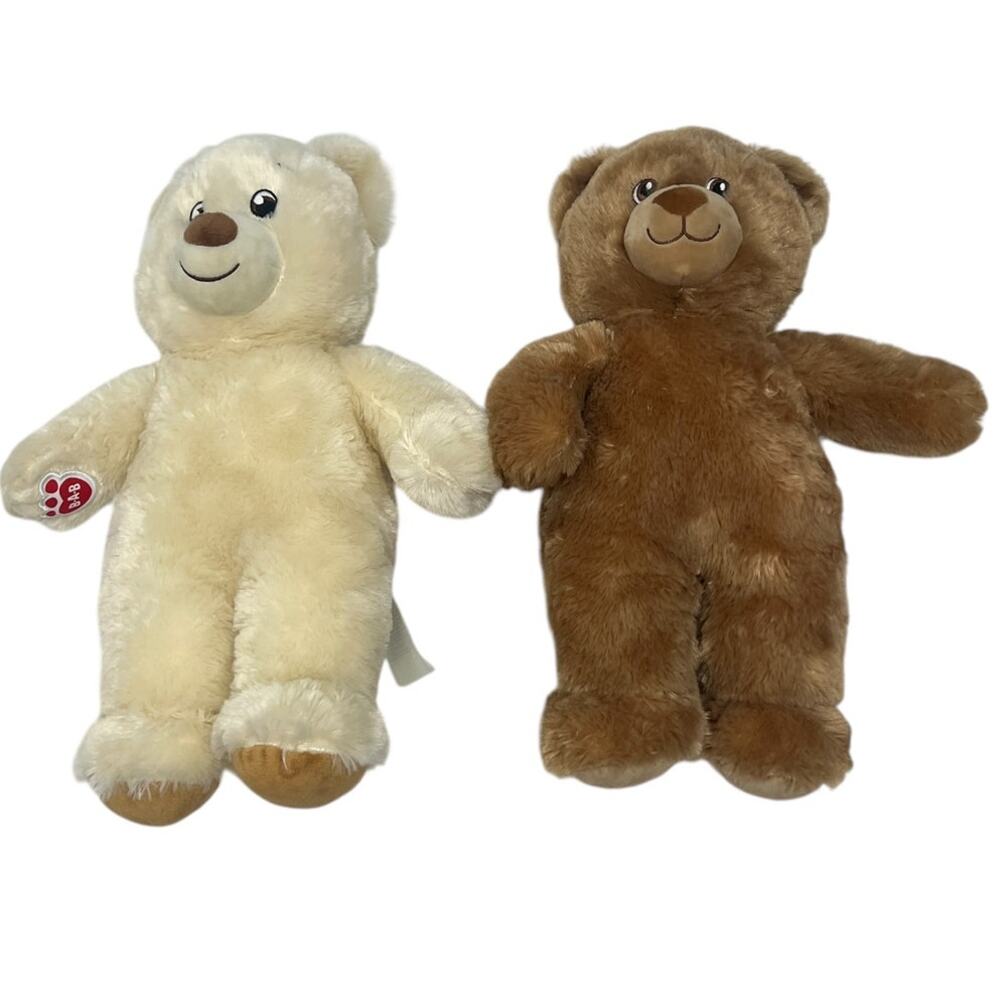 BUILD A BEAR Set Of 2 Lot Classic Cream & Brown Bear